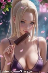 ai_assisted ai_generated big_breasts blonde_female blonde_hair blonde_hair_female bra ino_yamanaka klexyai naruto naruto:_the_last naruto_(classic) naruto_(series) naruto_shippuden patreon patreon_url ponytail purple_bra uncensored