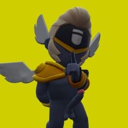 1male 1man 3d brawl_stars closed_eyes colt_(brawl_stars) gay grey_skin male male_only men muscular only_male strogach video_games