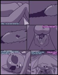 blush breasts closed_eyes comic female furry male nintendo nipples no_humans pokemon pokemon_(species) sableye smile sneasel sweat tagme text vibrantechoes video_games