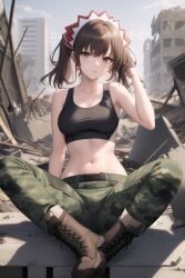 ai_generated alicia_melchiott brown_hair combat_boots military valkyria_chronicles