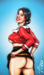 2d bronxboy79 busty exhibitionism exposed female female_focus female_only hourglass_figure nude nude_female nudity olive_oyl pinup pinup_pose popeye_(series) signature tagme wide_hips