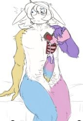 bunny_ears canine_penis colorful_penis gore male_only oc roblox_avatar white_body white_hair