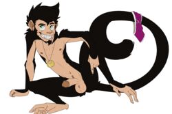 balls dragondrawer ear_piercing male male_only monkey necklace penis piercing primate solo underwear