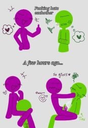 alan_becker angry_expression animation_vs_animator animation_vs_minecraft avm cum cumshot cunnilingus fapping female green_(animator_vs_animation) green_(ava) green_(avm) green_body hate_fuck hate_sex heart humanoid insult lilbunnydude male male/female penis purple_(animator_vs_animation) purple_(ava) purple_(avm) purple_body smile stickman tagme tease teasing