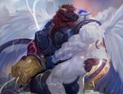2_penises abaddonstrife abs absurd_res animal_genitalia animal_penis anthro ass avian balls barazoku beak big_balls big_muscles big_penis bird bodily_fluids canid canine canis city_crushing city_destruction cum demon destruction digital_media_(artwork) duo ejaculation equine_genitalia equine_penis erection excessive_cum excessive_genital_fluids feathers flooding fur genital_fluids genitals goroguro hair hi_res horn hug huge_muscles hugging_another humanoid_genitalia humanoid_penis hybrid hyper kissing macro male male/male mammal multi_genitalia multi_penis muscular muscular_anthro muscular_male nipples nude owl painting_(artwork) pecs penis sova standing tentacle wings wolf