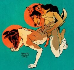 2018 all_fours animal_genitalia animal_mask animal_penis anthro anthro_on_anthro anthro_penetrated anthro_penetrating anthro_penetrating_anthro artist_name black_body black_fur black_mask brown_body brown_fur brown_tail canid canine canine_genitalia canine_penis canis clothing countershading dipstick_tail doggy_style domestic_dog duo erection fangs from_behind_position fur genitals glans hi_res humanoid_genitalia humanoid_hands humanoid_penis hybrid_genitalia hybrid_penis knot knotted_humanoid_penis knotted_penis koiranmaitoa latex latex_clothing latex_mask male male/male male_penetrated male_penetrating male_penetrating_male mammal markings mask mask_only multicolored_body multicolored_fur nude nude_anthro nude_male orange_body orange_fur pawpads penetration penis pink_pawpads pup_mask red_glans red_penis sex simple_background smile tail tail_markings tan_body tan_countershading tan_fur tan_tail_tip teal_background teeth text tongue tongue_out two_tone_body two_tone_fur zipper