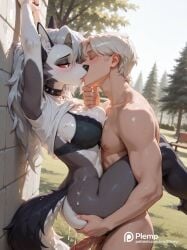 1boy 1girls after_sex after_vaginal ai_generated anthro blush bottomless bottomless_female bra breasts canid canid_demon canine canis cum cum_inside curvy cute demon demon_girl dripping dripping_cum female female_on_human fur furry furry_breasts furry_ears furry_female furry_tail goth goth_girl gray_body gray_fur grey_hair hellhound helluva_boss hetero highres human human_on_anthro kissing long_hair loona_(helluva_boss) male male/female male_human/female_anthro male_on_anthro mammal mammal_humanoid mythological_canine mythological_creature mythology naked naked_male nude nude_male penis plemp red_sclera shirt shirt_lift sweat sweatdrop sweating tail thick_thighs two-tone_body two-tone_fur two-tone_tail vivienne_medrano vivziepop white_body white_eyes white_fur