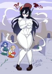 3girls breasts cave_story covering curly_brace female genderswap misery_(cave_story) nude quote_(cave_story) rule_63 tagme wardrobe_malfunction zedrin