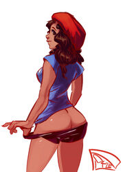 1girls america_chavez ass brunette butt butt_crack dark-skinned_female dark_skin female female_only from_behind latina marvel marvel_comics miss_america miss_america_chavez polyle solo