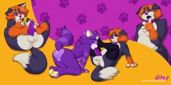 2:1 anthro ashen_miko bernese_mountain_dog canid canine canis domestic_dog duo electronics feet fellatio foot_fetish foot_on_face foot_on_penis foot_play footjob genitals hand_lick hi_res male male/male mammal molosser mountain_dog oral penile penis phone sex sinv svturndoggo swiss_mountain_dog