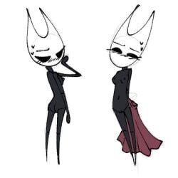 hollow_knight hollow_knight:_silksong hollow_knight_(franchise) team_cherry bug bug_girl hornet_(hollow_knight) spider spider_girl breasts small_breasts pussy solo solo_female nervous nervous_expression blushing blushing_female blush blush_lines sweat sweating lemondiamond42 petite petite_body petite_female