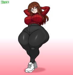 arms_behind_head arms_up ass ass_bigger_than_head big_ass big_boobs big_breasts big_butt black_pants boobs boobs_focus breast_press breast_squeeze breast_squish breasts breasts_bigger_than_head brown_eyes brown_hair butt curvaceous curvaceous_female curvaceous_figure curvy curvy_female curvy_figure curvy_hips down_view expression expressionless expressions female female_focus female_only glasses huge_ass huge_boobs huge_breasts huge_butt huge_thighs huge_thights justchris look_down looking_at_viewer oc original original_character red_shirt sexy sexy_body sexy_female shoes sketchcolor sneakers solo solo_female tagme tagme_(artist) thigh_highs thighhighs thighs thighs_bigger_than_head thighs_together valentina_(justchris) voluptuous voluptuous_breasts voluptuous_female white_shoes