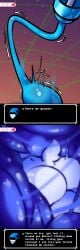 eviltqf deltarune deltarune_chapter_2 vore comic comic_page dialogue english_text text undertale_(series) queen_(deltarune) noelle_holiday ass ass_focus
