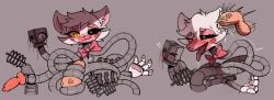 2_heads absurd_res aitherheart ambiguous_gender animatronic anthro bodily_fluids canid canine coiling_around_penis coiljob cum cum_in_ear cum_inside duo ear_penetration ejaculation endoskeleton five_nights_at_freddy's five_nights_at_freddy's_2 fox genital_fluids genitals hi_res lipstick machine makeup mammal mangle_(broken) mangle_(fnaf) multi_head penetration robot scottgames yellow_eyes