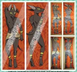 anthro anubis canine dakimakura deity dreaddenimpirate fur furry jackal male mammal pillow