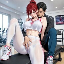 1boy 1boy1girl 1girls ai_generated big_ass big_breasts breasts couple curvaceous curvy curvy_figure digital_media_(artwork) female gym hips hourglass_figure huge_ass huge_breasts large_ass large_breasts legs light-skinned_female light-skinned_male light_skin male male/female marvel marvel_comics mary_jane_watson mature mature_female peter_parker sharinel slim_waist spider-man spider-man_(series) straight thick thick_hips thick_legs thick_thighs thighs voluptuous waist wide_hips workout_clothes