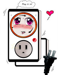 appliance blush female inanimate plug socket suggestive timer wall