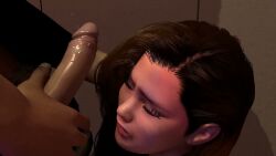 1boy 1girls 3d 3d_animation 60fps animated begging begging_to_stop breasts brown_hair choking choking_on_cock crying cum cum_in_mouth cum_on_breasts cum_on_face deepthroat dialogue elevator face_fucking fellatio female forced forced_oral gagging hair_grab kneeling male oral oral_rape petite polliwogregent rape scared sound stuck video virtamate