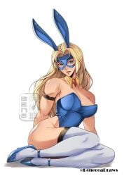 1girls solo female_only female female_focus lips long_hair collarbone shoulders cleavage large_breasts breasts thighs thick_thighs legs knees calves slim_waist slim_female narrow_waist slender_waist slender_body lean_figure wide_hips hourglass_figure white_background simple_background full_body highres high_resolution sitting looking_at_viewer digital digital_media digital_art digital_drawing digital_media_(artwork) digital_drawing_(artwork) 2d 2d_(artwork) 2d_artwork drawing blonde_hair blonde blonde_female blonde-haired_female blonde_hair_female blue_eyes blue-eyed_female tilted_head head_tilt bunnygirl bunnygirl_outfit bunnysuit leotard topwear bunny_ears blue_bunnysuit blue_leotard blue_topwear blue_bunny_ears collar yellow_collar busty busty_female busty_girl adult adult_female mature_female mature large_boobs big_breasts big_boobs armband thighhighs thigh_highs legwear stockings white_thighhighs white_thigh_highs white_legwear white_stockings high_heels shoes footwear blue_high_heels blue_shoes blue_footwear sitting_on_ass yokozuwari sitting_on_ground sitting_on_floor beneceadraws curvy curvy_figure curvy_body curvy_female curvy_hips bare_skin bare_shoulders bare_chest bare_arms bare_armpits bare_hips curvaceous curvaceous_figure curvaceous_body curvaceous_female curvaceous_hips exposed_skin exposed_shoulders exposed_chest exposed_arms exposed_armpits exposed_hips mask blonde_blazer dispatch_(game) posing posing_for_the_viewer