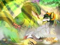 4:3 apode bodily_fluids breasts canid canid_demon canine cor1998l cum demon draconcopode female genital_fluids genitals hellhound implied_hypnotism legless looking_pleasured male mammal melee_weapon mxf mythological_canine mythological_creature mythology naga penetration penis polearm pussy reptile scales scalie serpentine slit_(disambiguation) snake spear swamp tribal voodoo_the_wolf weapon