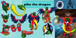 2:1 accident accidental_exposure animal_genitalia balls beach_ball bodily_fluids clothing cor1998l cum dragon dutch_angel_dragon exposed genital_fluids genitals inflatable knot male model_sheet mythological_creature mythological_scalie mythology paws penis pike_the_dutchy pool rainbow scalie sheath star_trek swimming_trunks swimwear wings