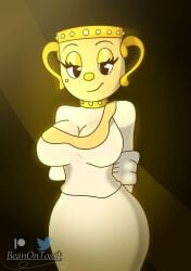 beanontoast big_breasts clothed cuphead:_the_delicious_last_course cuphead_(game) legendary_chalice ms._chalice toga