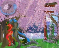 against_natural_surface against_surface against_tree bodily_fluids cherry_blossom cor1998l cum demon demon_ferret dex_longtail domestic_ferret dragon dutch_angel_dragon excessive_cum excessive_genital_fluids flower from_behind_(disambiguation) genital_fluids japan male male/male mammal mount_fuji mustelid musteline mythological_creature mythological_scalie mythology pike_the_dutchy plant prunus_(flower) scalie sex torii_gate tree true_musteline weasel