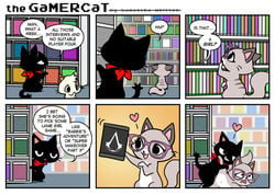 bubble cat clothing comedy comic cute dialog edit english_text eyewear feline female funny fur furry gamer_cat gamercat games glasses heart humor male mammal open_mouth pussy rape samantha_whitten scarf sex straight text tongue