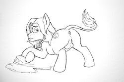 anus balls bent_over black_and_white crossover cutie_mark disney equine feral fizzysweetstuff horse male male_only mammal my_little_pony penis ponification ponified pony simba solo the_lion_king