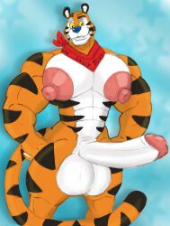 abs absurd_res anthro balls big_balls big_muscles big_pecs big_penis felid frosted_flakes genitals hehdgd hi_res huge_balls huge_cock huge_muscles huge_pecs hyper hyper_balls hyper_genitalia hyper_penis kellogg's male mammal mascot muscular muscular_anthro muscular_legs muscular_male nipples pantherine pecs penis scarf solo tail tiger tony_the_tiger