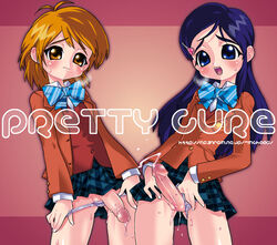 2futas 2girls artist_request censored clothing futa_only futa_sans_balls futanari honoka_yukishiro misumi_nagisa panties precure pretty_cure skirt