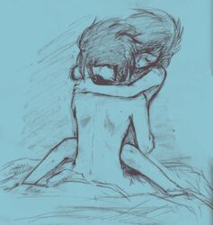 2boys artist_request captain_harlock gay hugging human male male_only monochrome short_hair sketch space_pirate_captain_harlock tadashi_daiba yaoi