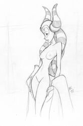 1girls 2007 black_and_white cartoon_network catthouse_studios clone_wars_(2003) female female_only jedi jedi_master lucasfilm mac_(artist) shaak_ti solo source_request star_wars star_wars_legends togruta