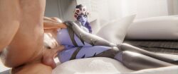 1boy 1girls 3d 3d_(artwork) 3d_model 3d_render amelie_lacroix anal anal_penetration anal_sex ass bed blue_skin breasts_out cum cum_in_pussy cum_inside grabbing_waist looking_back overwatch overwatch_2 pleasure_face pussy romantic spooning_position stephanie23 waist_grab widowmaker widowmaker_(overwatch_2_suit) yellow_eyes