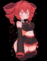 1girls ass big_ass big_breasts big_thighs blush choker clothed clothing drill_hair female female_only hourglass_figure kasane_teto long_sleeves navel panties red_eyes red_hair see-through_clothing short_skirt slim_waist solo solo_female thick thick_thighs thighhighs thighs twin_drills usa37107692 utau vocaloid wide_hips