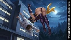 ai_generated anime ass bare_arms bare_legs bare_thighs black_hair booty booty_cheeks bronze_saints brown_hair buttocks couple falling female fight full_moon girl hospital male man manga moon moonlight night night_sky ophiuchus_shaina outdoors outside pajamas pegasus_seiya pijama saint_seiya silver_saints starry_background starry_sky stars thong thong_bikini thong_only thong_panties thong_straps thong_underwear two_characters