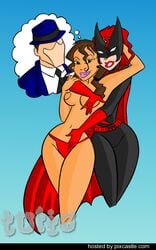 2girls batman_(series) batwoman clothing dark-skinned_female dark_skin dc_comics dcau female interracial justice_league kate_kane latina multiple_girls panties renee_montoya the_question tulio vic_sage yuri