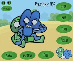 42 algebralien battle_for_dream_island bfb bfdi blue_body blush blush_lines darktwofour flash_game four_(bfb) game_ui green_body imminent_sex no_humans non-human number object_shows osc pussy tentacle_penis the_power_of_two tpot two_(tpot) vadahlivokroz