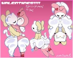 2girls anthro anthro_on_anthro anus blush_stickers bow female female/female female_only freckles freckles_on_ass freckles_on_shoulders heart heels hello_kitty hello_kitty_(series) huge_ass kissing kitty_white lofasnofa multiple_girls my_melody necklace sanrio shirt shortstack sparkles sweater thick_thighs tongue tongue_in_anus vaginal_penetration valentine's_day wide_hips yuri yuri