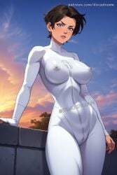 ai_generated anissa blue_eyes dinixdream female invincible invincible_(comics) invincible_(tv_series) large_ass large_breasts nipples short_hair short_hair_female tight_clothing