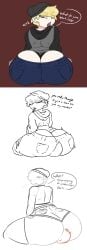 1boy 1femboy ambiguous_gender anon ass ass_cleavage ass_focus beanie big_ass blonde blonde_boi_(voredragon12345) blonde_hair bully bully_is_bigger emo face_in_ass facesitting facesitting_through_clothes femboy femboydom goth huge_ass looking_at_another looking_at_viewer looking_back male male_focus male_only oc voredragon12345