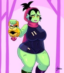 ass big_ass big_breasts big_hips big_thighs brawl_stars breasts clothing green_skin juuzouthegoat willow_(brawl_stars)