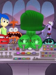 big_ass console daryoart disgust_(inside_out) green_body green_hair inside_out