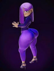 3d 3d_animation as big_ass clothed clothed_female duolingo earrings female female_only hair_over_one_eye high_heels lily_(duolingo) long_hair looking_at_viewer no_sound purple_hair shaking_butt tagme twerking video yoku_(artist)