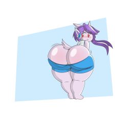 1girls ass_focus big_ass big_butt dragon dragon_girl female female_only freedom_planet freedom_planet_2 furry furry_only galaxytrail horns huge_ass huge_butt looking_back maloneedscoffee purple_body purple_skin sash_lilac solo solo_female thick_thighs white_background