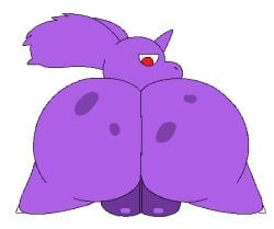 2024 animated anus ass ass_clapping balls big_butt darkened_anus darkened_balls darkened_genitalia feral generation_1_pokemon genitals horn low_res male nidoran nidoran♂ nintendo pokemon pokemon_(species) pokemon_mystery_dungeon puffy_anus purple_body scarf shaking_butt short_playtime slem solo spike_chunsoft spots twerking