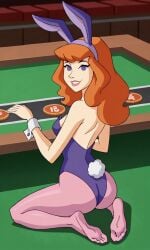 ai_generated ass bigmic145 breasts bunny_ears bunny_girl bunny_tail bunnysuit cartoon_network casino daphne_blake daphne_blake_(mystery_incorporated) feet foot_fetish pantyhose pink_pantyhose playboy_bunny red_hair scooby-doo scooby-doo!_mystery_incorporated