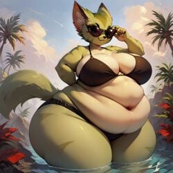 ai_generated anthro big_ass big_breasts bikini carol_tea civitai feline female female_protagonist freedom_planet freedom_planet_2 low_effort off_model poor_quality stevenxgtz video_games wildcat