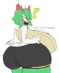 breasts curvaceous curvy djthepokemen enormous_breasts gigantic_breasts huge_ass huge_breasts huge_thighs kirlia large_ass pokemon pokemon_(species) short_hair shortstack sweater