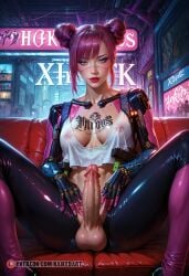 ai_generated cyberpunk cyberpunk_2077 futa_sans_pussy futanari naikedart prosthetic rita_wheeler solo stable_diffusion